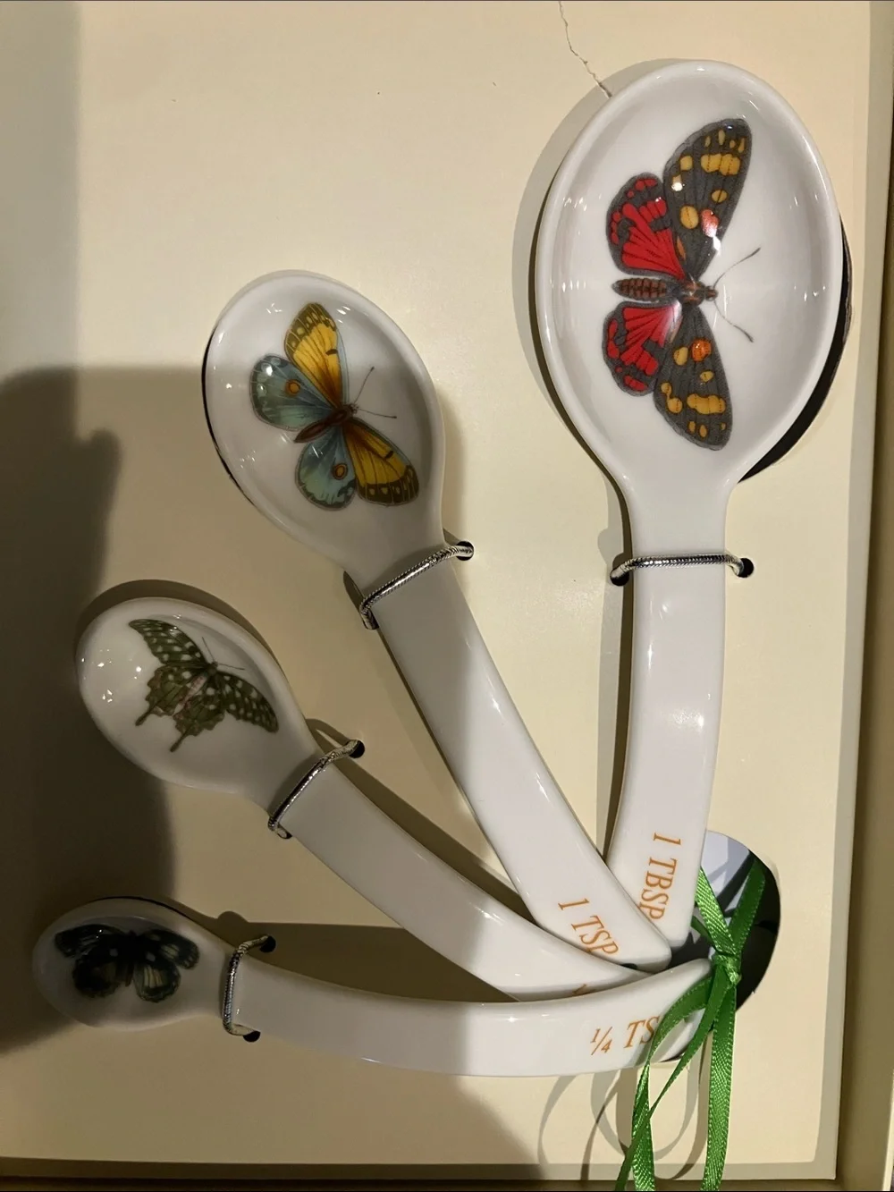 Portmeirion Botanic Garden Harmony Butterfly Measuring Spoon Set - Cream